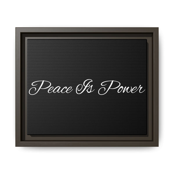 "Peace Is Power" Framed Canvas Wall Art — Minimalist Typography Print