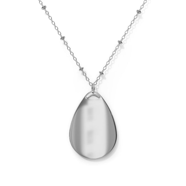 Rise Oval Necklace — Inspirational Engraved Pendant Jewelry