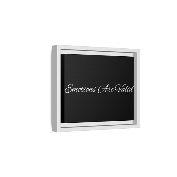"Emotions Are Valid" Framed Matte Canvas Wall Art — Inspirational Quote