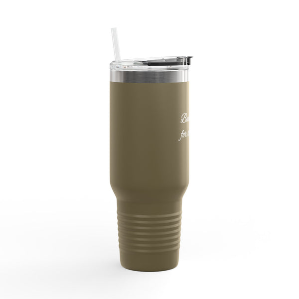 'Built Strong For This Life'40oz Insulated Travel Mug – Stainless Steel Tumbler with Handle