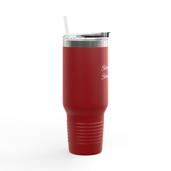 Strong Woman Strong Mama 40oz Insulated Travel Mug – Red Stainless Tumbler with Straw & Handle