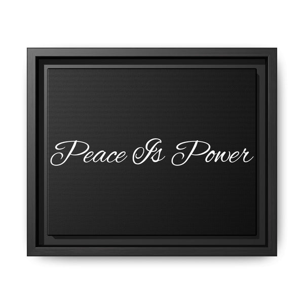 "Peace Is Power" Framed Canvas Wall Art — Minimalist Typography Print
