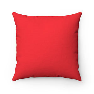 Red Spun Polyester Square Pillow