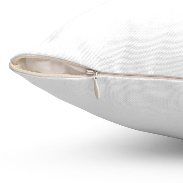 White Spun Polyester Square Pillow