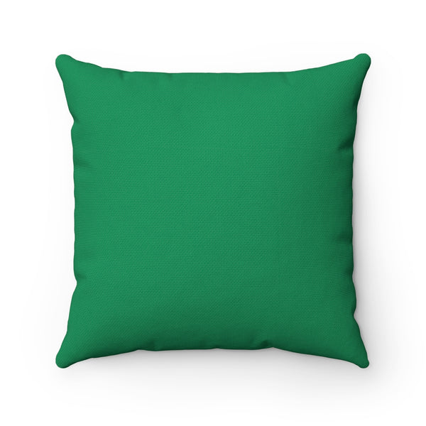 Green Spun Polyester Square Pillow