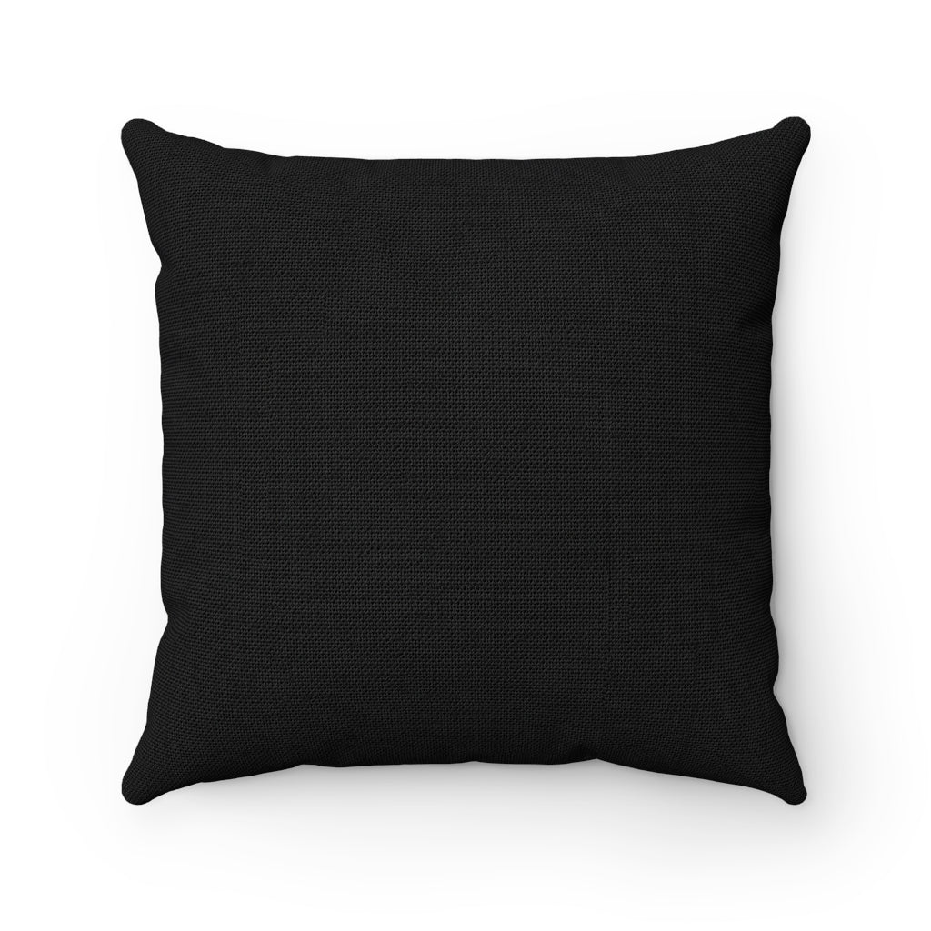 Black Spun Polyester Square Pillow