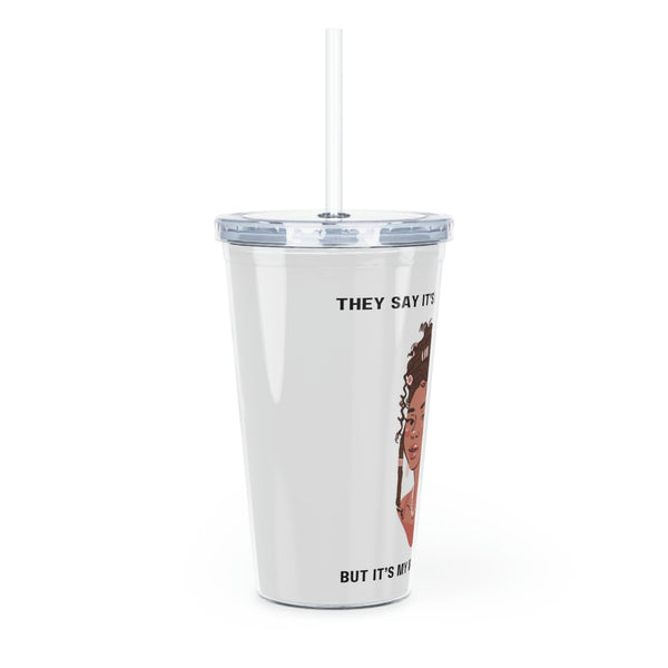 Plastic Tumbler with Straw