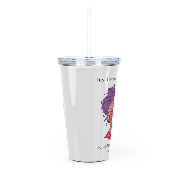 Plastic Tumbler with Straw